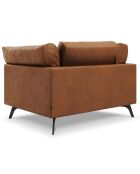 Poltrona Camille Brown XL in vera pelle - 122x95x88 cm