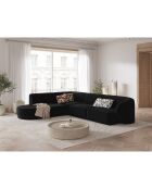 Canapé d'angle Gauche Modulaire Velours Lionel 5 Places noir - 252x220x74 cm