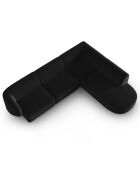 Canapé d'angle Droit Modulaire Velours Lionel 5 Places noir - 252x220x74 cm