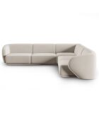 Canapé d'angle Modulable Symétrique en Velours Lionel 6 Places beige - 252x252x74 cm