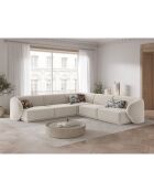 Canapé d'angle Modulable Symétrique en Velours Lionel 6 Places beige - 252x252x74 cm