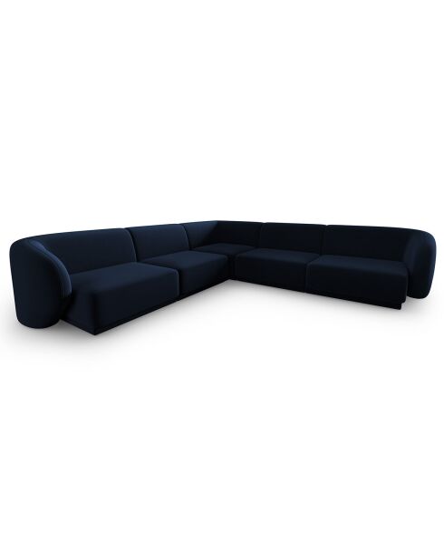 Canapé d'angle Modulable Symétrique en Velours Lionel 6 Places bleu roi - 252x252x74 cm