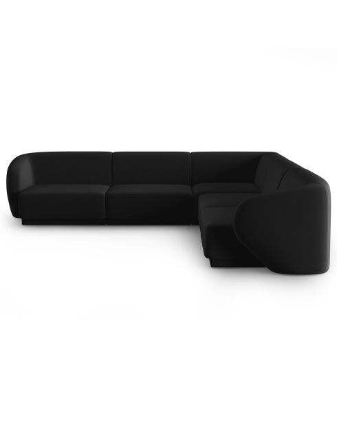 Canapé d'angle Modulable Symétrique en Velours Lionel 6 Places noir - 252x252x74 cm