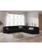 Canapé d'angle Modulable Symétrique en Velours Lionel 6 Places noir - 252x252x74 cm