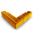 Canapé d'angle Modulable Symétrique en Velours Lionel 6 Places jaune - 252x252x74 cm