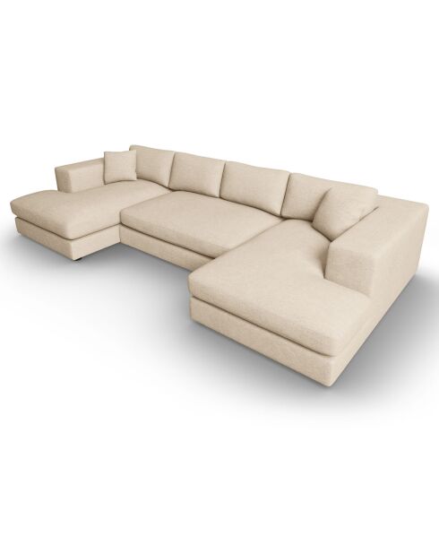 Divano panoramico a 5 posti Trendy beige - 344x170x72 cm