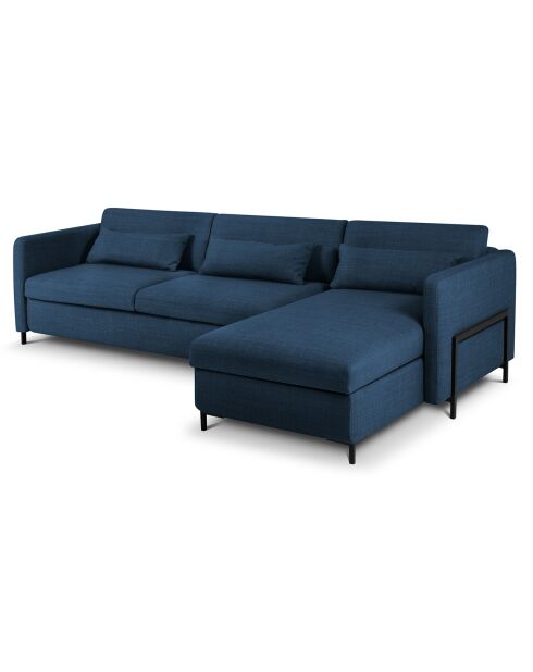 Yanis Ecksofa für 5 Personen, umwandelbar, rechts, mit Kommode, 280 x 170 x 80 cm, Blau