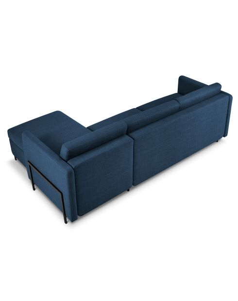 Yanis 4-zits blauwe converteerbare rechterhoekbank met kist - 260x170x80 cm