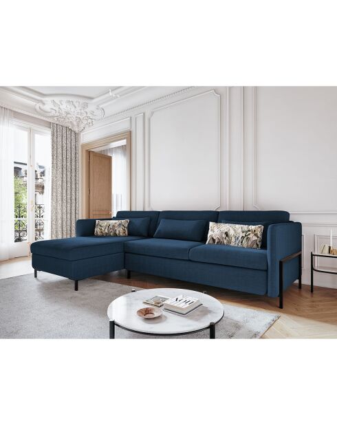 Yanis Ecksofa für 4 Personen, umwandelbar, links, mit Kommode, 260 x 170 x 80 cm, Blau