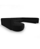 Canapé d'angle Droit Panoramique Modulable en Velours Lionel 8 Places noir - 320x252x74 cm