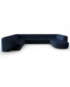 Canapé d'angle Gauche Panoramique Modulable en Velours Lionel 8 Places bleu roi - 320x252x74 cm