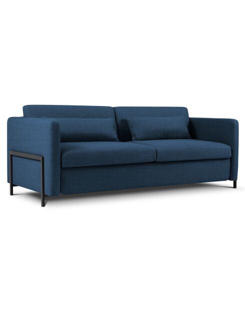 Canapé Convertible Yanis 3 Places bleu - 202x102x80 cm