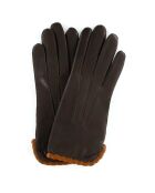 Gants en Cuir d'Agneau doublure Laine Heritage Bourse taupe