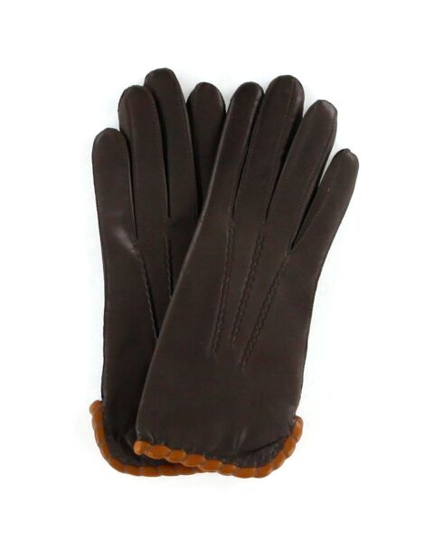 Gants en Cuir d'Agneau doublure Laine Heritage Bourse taupe