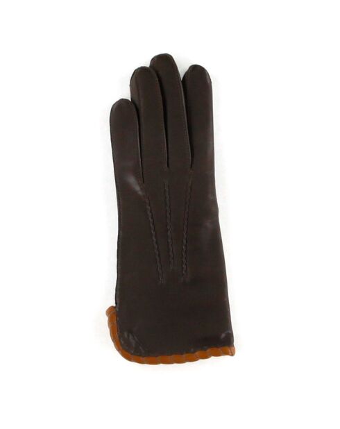 Gants en Cuir d'Agneau doublure Laine Heritage Bourse taupe
