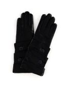 Gants en Cuir d'Agneau doublure Laine Héritage Slouch noirs