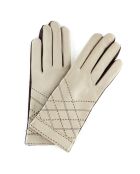 Gants en Cuir d'Agneau doublure Laine Héritage Argyle beiges