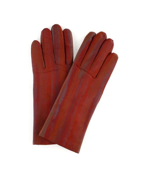 Gants en Cuir d'Agneau doublure Laine Rainbow multicolores