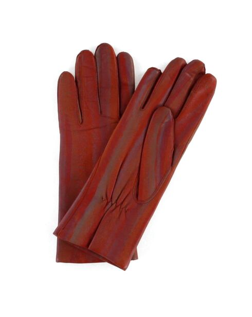 Gants en Cuir d'Agneau doublure Laine Rainbow multicolores