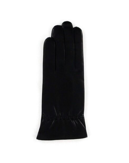 Gants en Cuir d'Agneau doublure Laine Heritage Dots noirs
