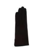 Gants en Velours de Cuir d'Agneau doublure Soie Heritage Bourse marron foncé