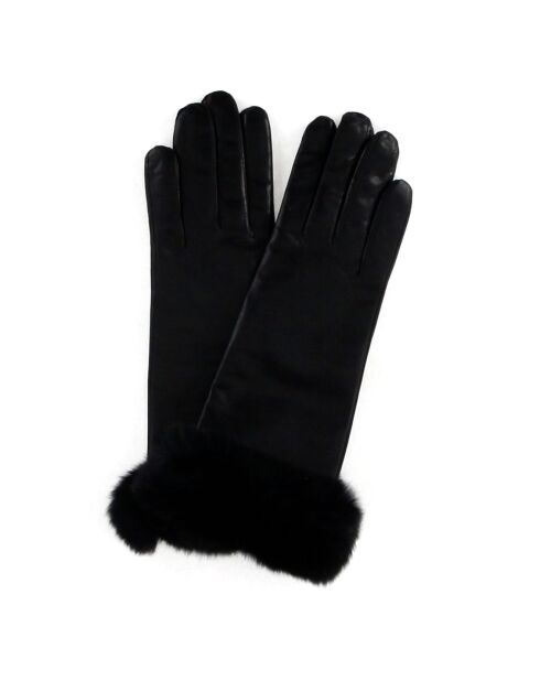 Gants en Cuir d'Agneau doublure Laine Heritage noirs