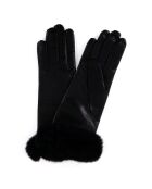 Gants en Cuir d'Agneau doublure Laine Heritage noirs