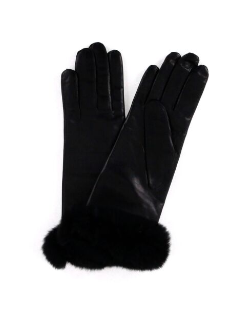 Gants en Cuir d'Agneau doublure Laine Heritage noirs