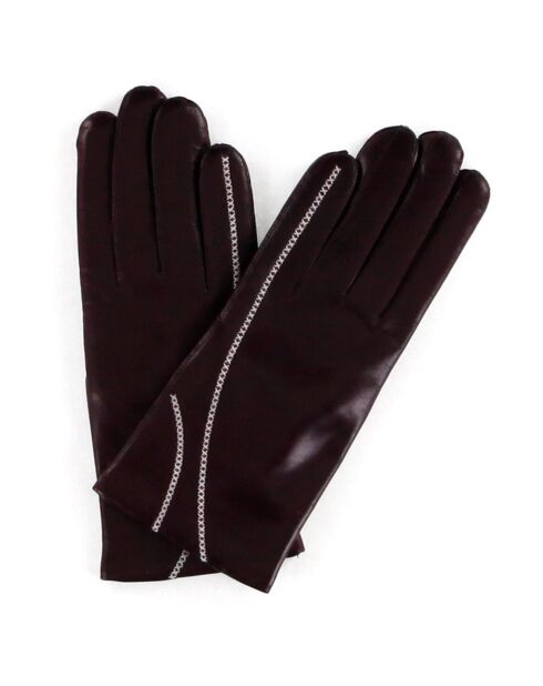 Gants en Cuir d'Agneau doublure Laine Héritage Vibes bordeaux