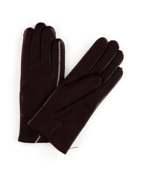 Gants en Cuir d'Agneau doublure Laine Héritage Vibes bordeaux