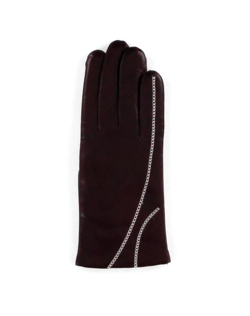 Gants en Cuir d'Agneau doublure Laine Héritage Vibes bordeaux