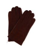 Gants en Cuir d'Agneau doublure Laine Hugo marron foncé