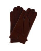 Gants en Cuir d'Agneau doublure Laine Hugo marron foncé