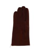 Gants en Cuir d'Agneau doublure Laine Hugo marron foncé