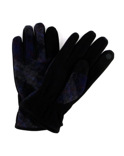 Gants en Cuir d'Agneau & Laine doublure Polaire Faly noirs