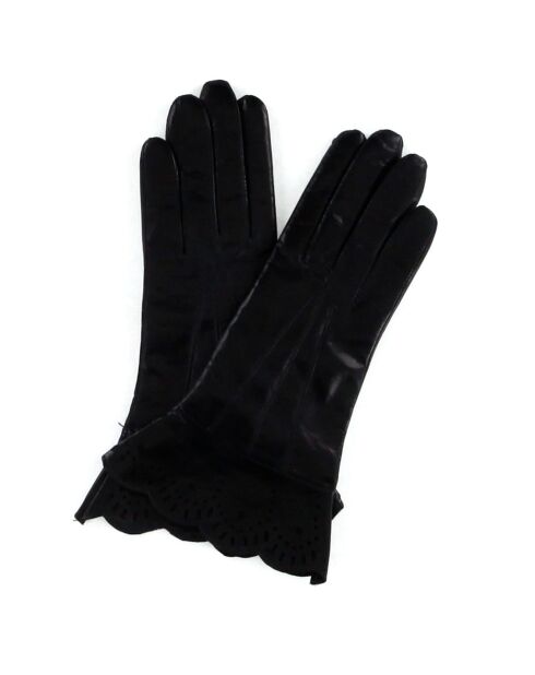 Gants en Cuir d'Agneau doublure Laine Heritage noirs