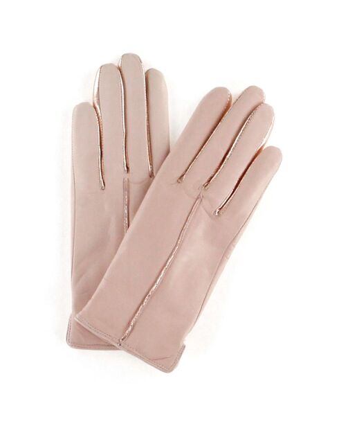 Gants en Cuir d'Agneau Héritage Gala doublure Cachemire rose poudré