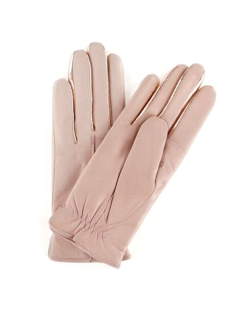 Gants en Cuir d'Agneau Héritage Gala doublure Cachemire rose poudré