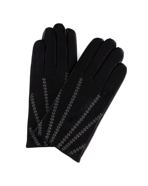 Gants en Cuir d'Agneau doublure Laine Hugo noirs