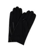 Gants en Cuir d'Agneau doublure Laine Hugo noirs