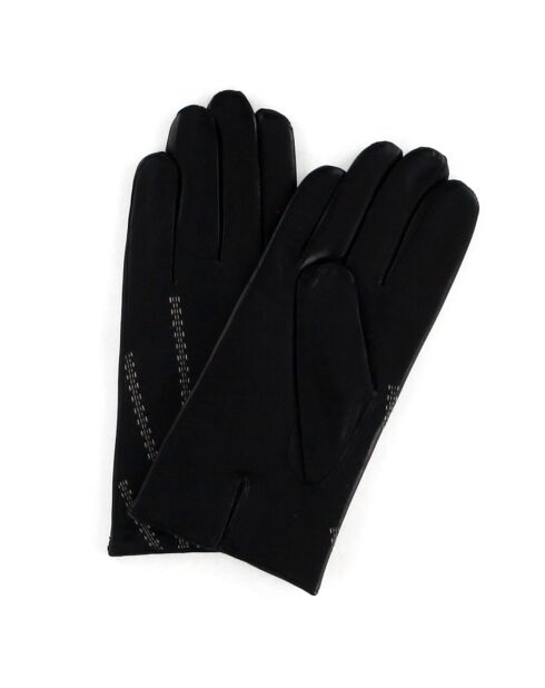 Gants en Cuir d'Agneau doublure Laine Hugo noirs