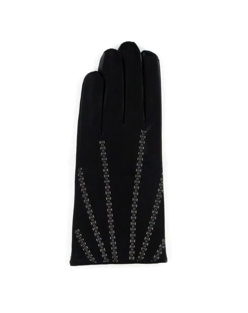 Gants en Cuir d'Agneau doublure Laine Hugo noirs