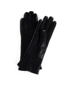 Gants en Cuir d'Agneau doublure Polaire Heritage Vivienne noirs