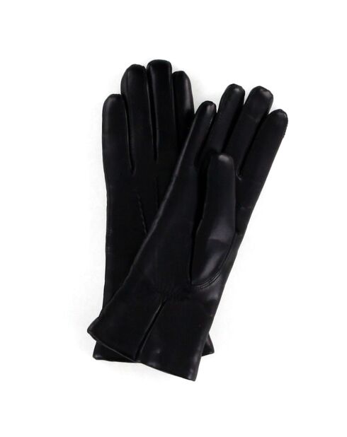 Gants en Cuir d'Agneau doublure Polaire Heritage Vivienne noirs