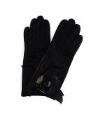 Gants en Cuir d'Agneau doublure Soie Heritage Audrey noirs