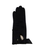 Gants en Cuir d'Agneau doublure Soie Heritage Audrey noirs