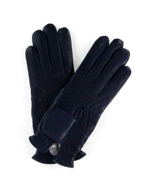 Gants en Cuir d'Agneau doublure Laine Heritage Augusta jean bleu