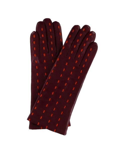 Gants en Cuir d'Agneau doublure Laine Héritage St Honoré bordeaux