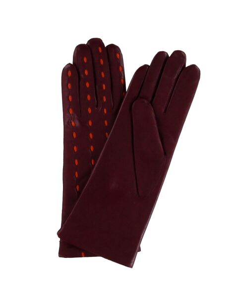 Gants en Cuir d'Agneau doublure Laine Héritage St Honoré bordeaux