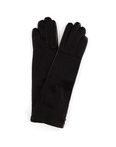 Gants en Cuir d'Agneau doublure Laine Montpensier marron foncé